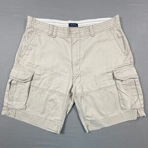 Polo Ralph Lauren Cargo Shorts Khaki Beige Classic Chino Utility Pockets Mens 40